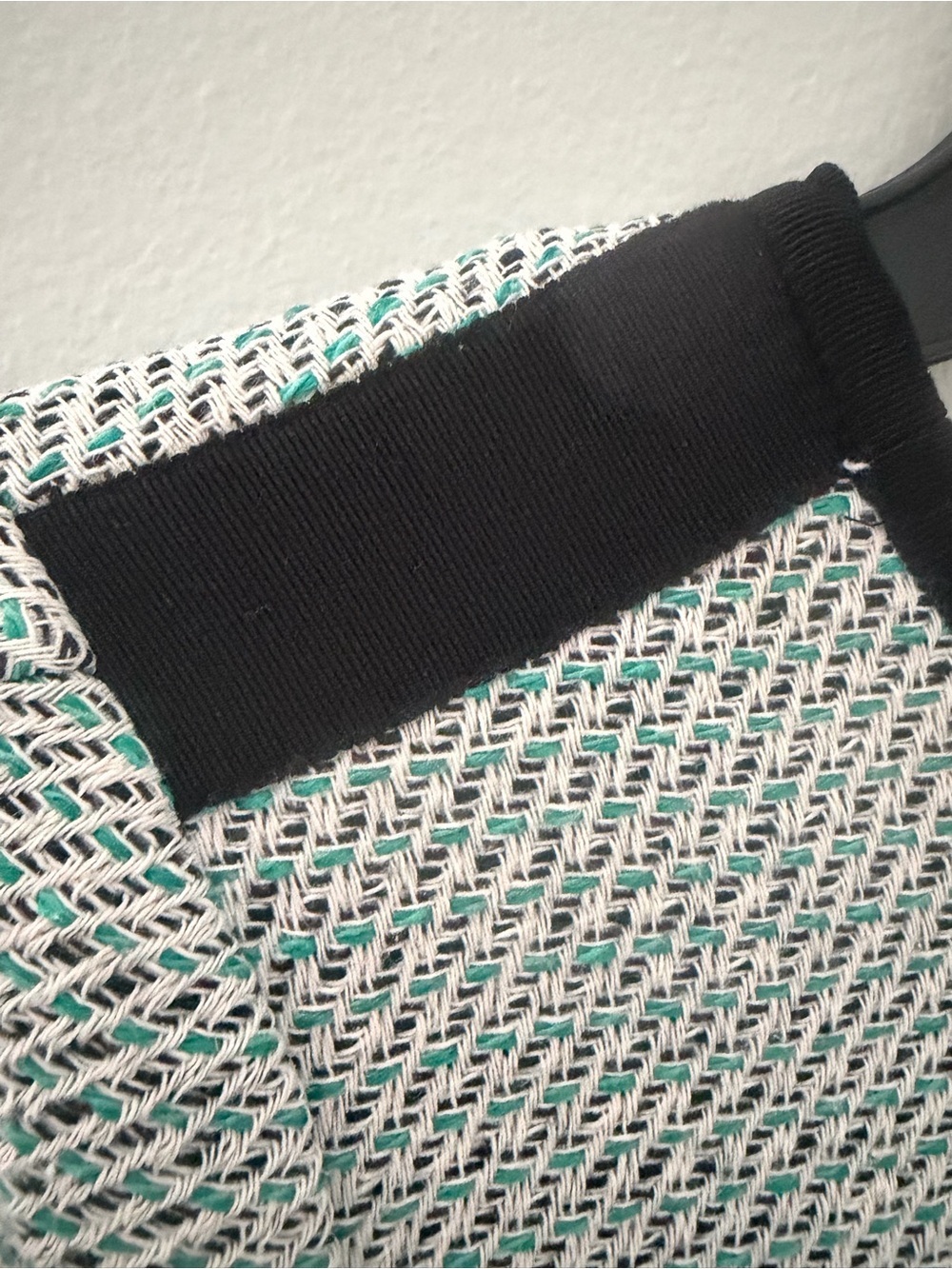 Banana Republic Short-Sleeve Sheath textured Dress Teal accents Black Trim 12 - Picture 6 of 11